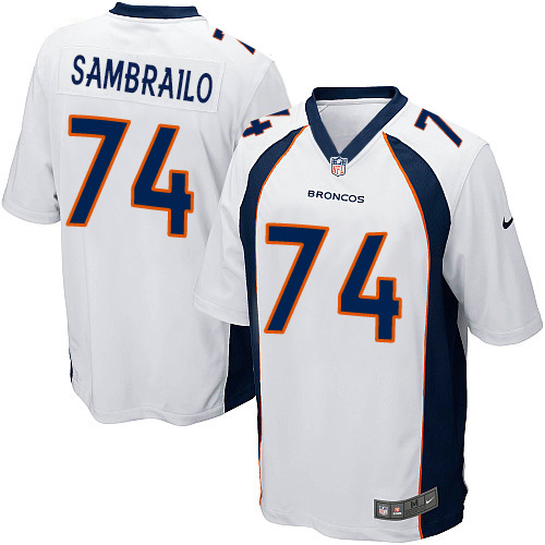 Youth Game Ty Sambrailo Nike Jersey White Road - #74 NFL Denver Broncos